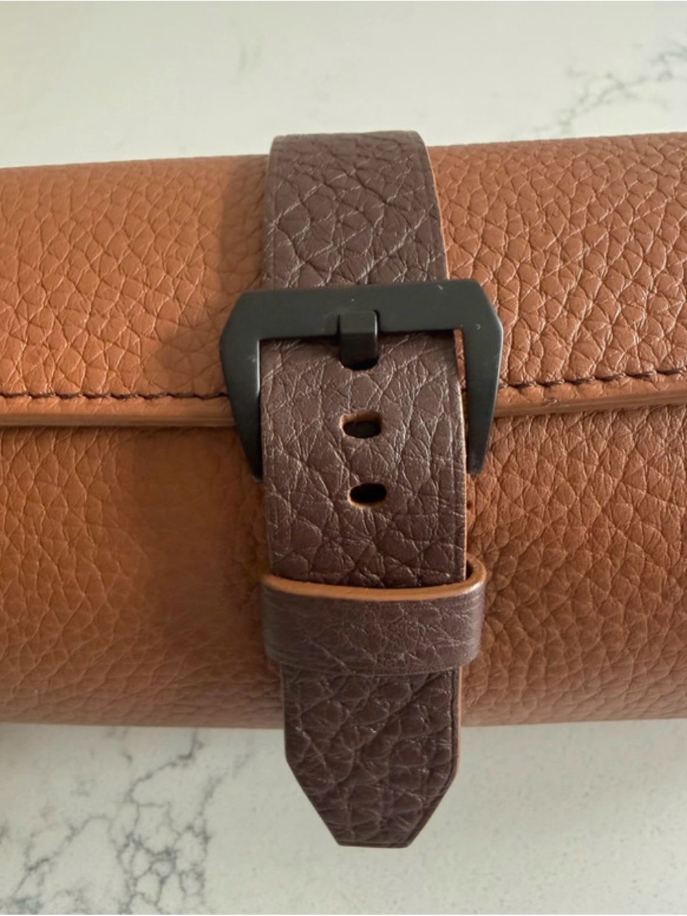 Aaron Bespoke Montreal Brown Leather Travel Watch Roll Case✨ - Picture 2 of 9